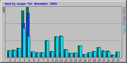 Hourly usage for November 2025